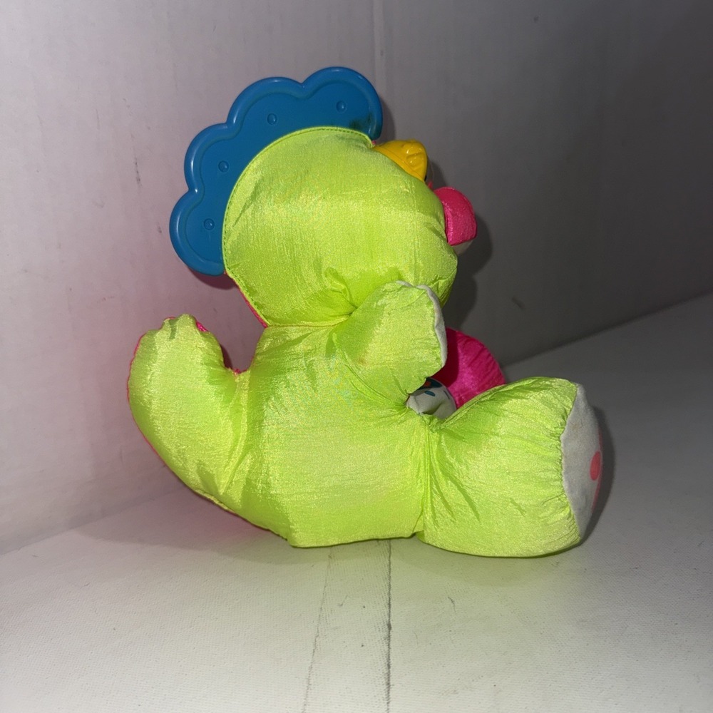 Vintage 1991 Fisher Price Puffalumps Dino Hot PinkDinosaur Plush Toy - Picture 2 of 10